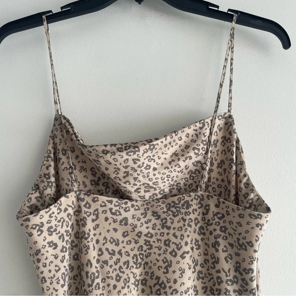 Abercrombie & Fitch Cream Cheetah Print Square Neck Slip Dress 22444 - Picture 4 of 11